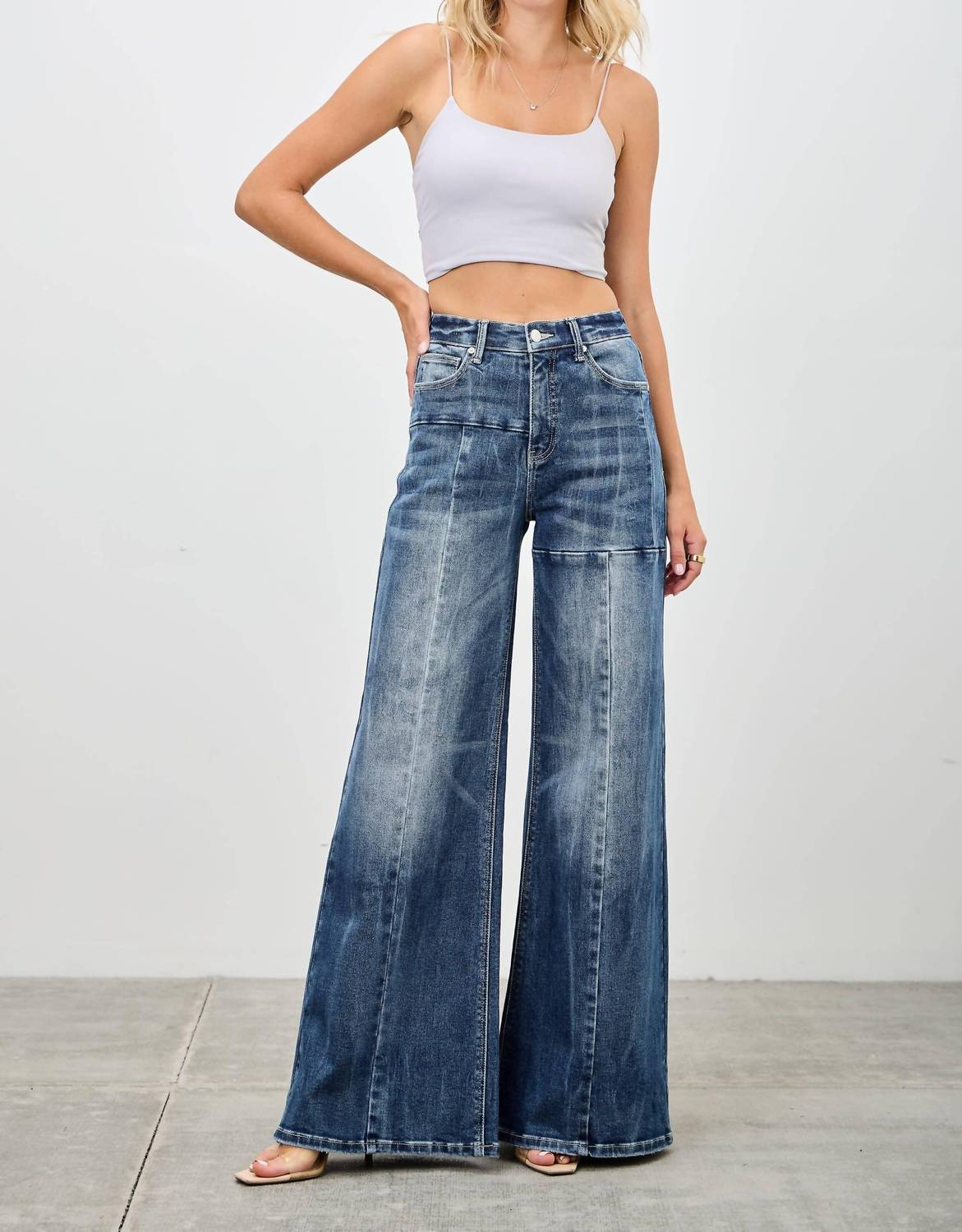 Saige Denim - Mid Rise Wide Leg Jeans