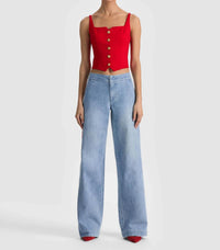 Alice + Olivia - Women's Kelcey Button Front Top