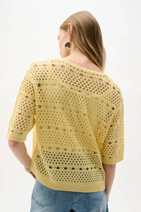 Joseph Ribkoff - Open Knit Short Sleeves Cardigan