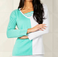 Angel Apparel - Two-tone Stripe Detail Top