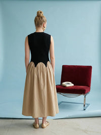 Heyson - Textured Knit Contrast Midi Dress