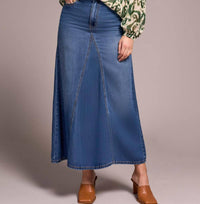 Tribal - Flowy Denim Skirt