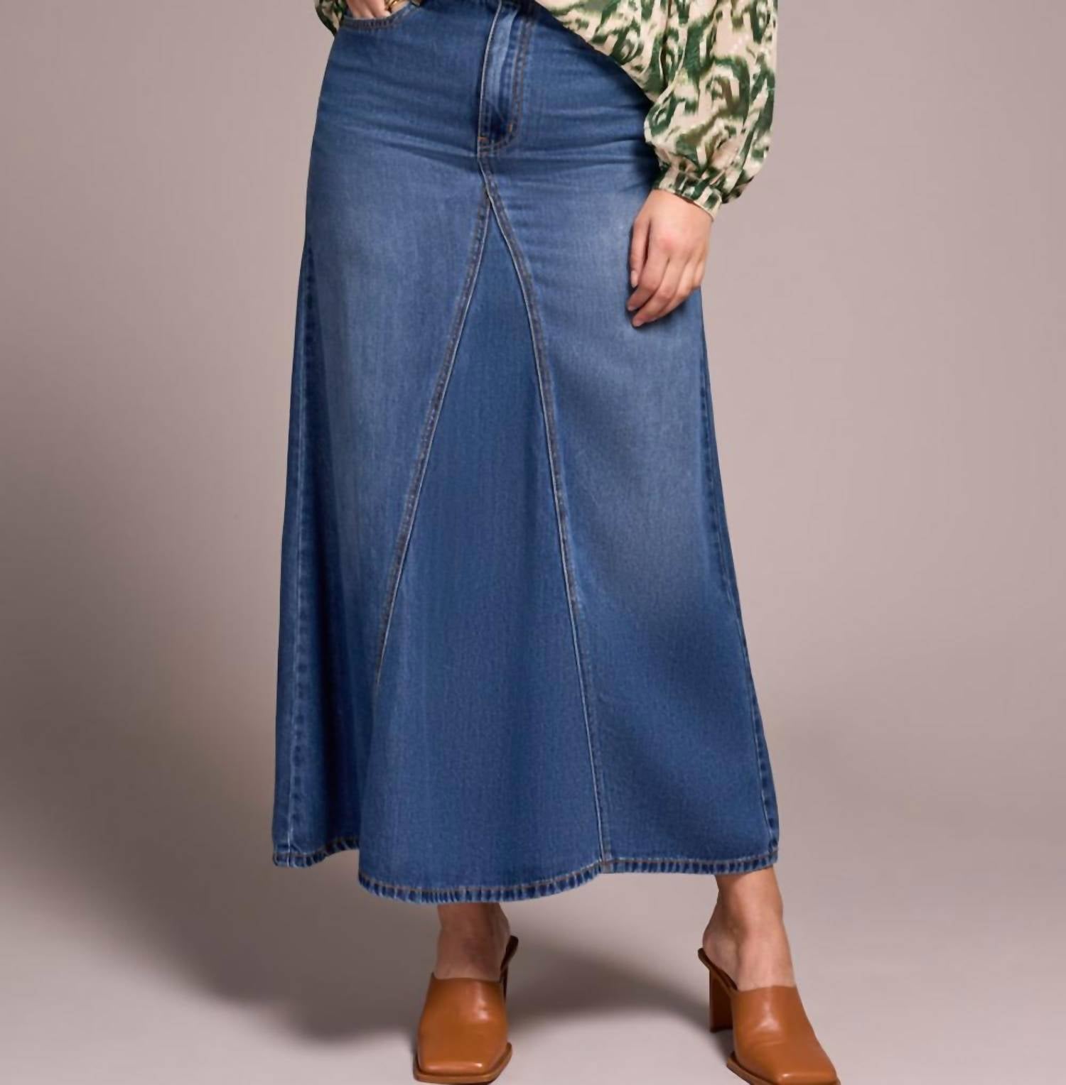 Tribal - Flowy Denim Skirt