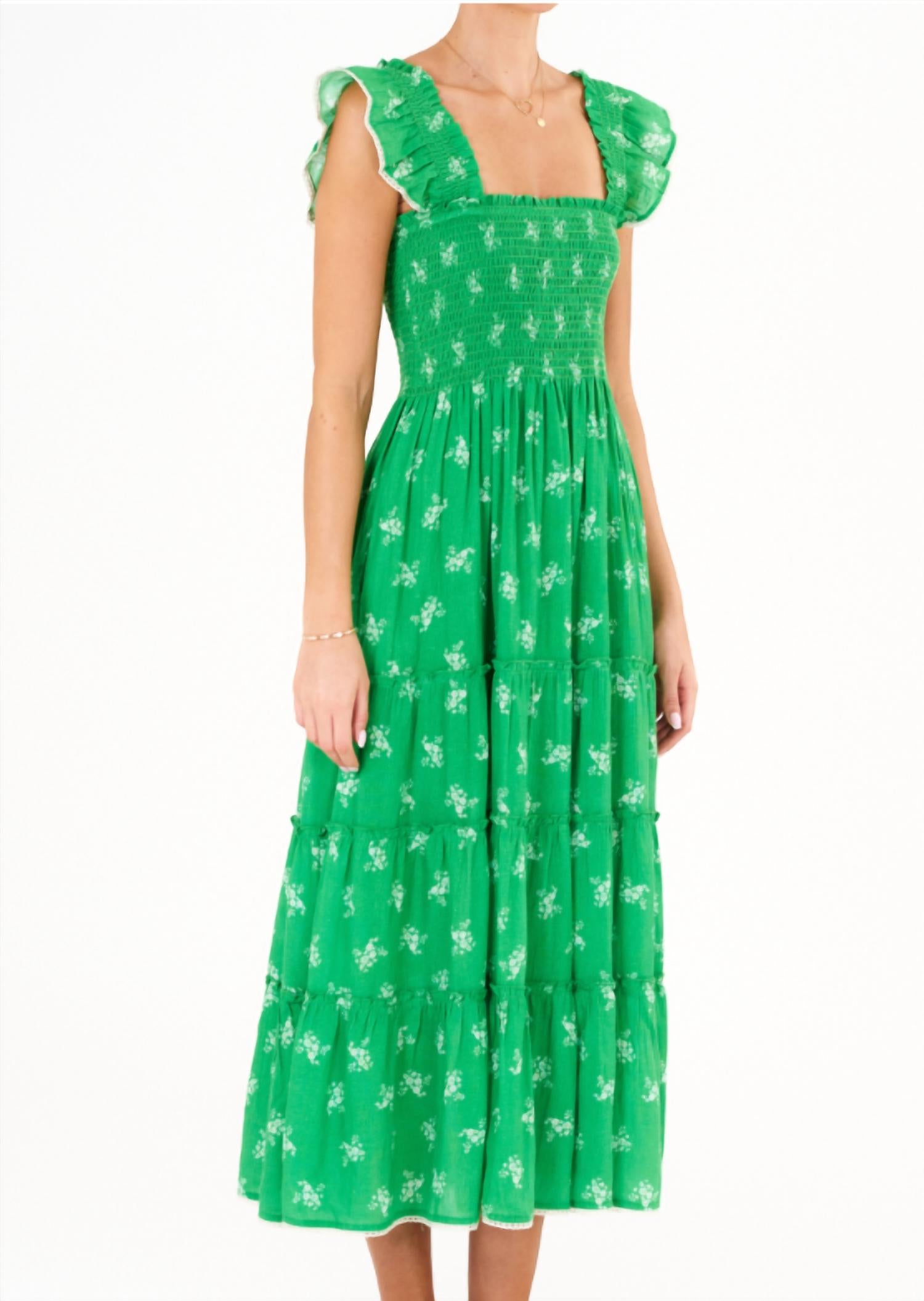 M.A.B.E. - Vivi Print Square Neck Maxi Dress