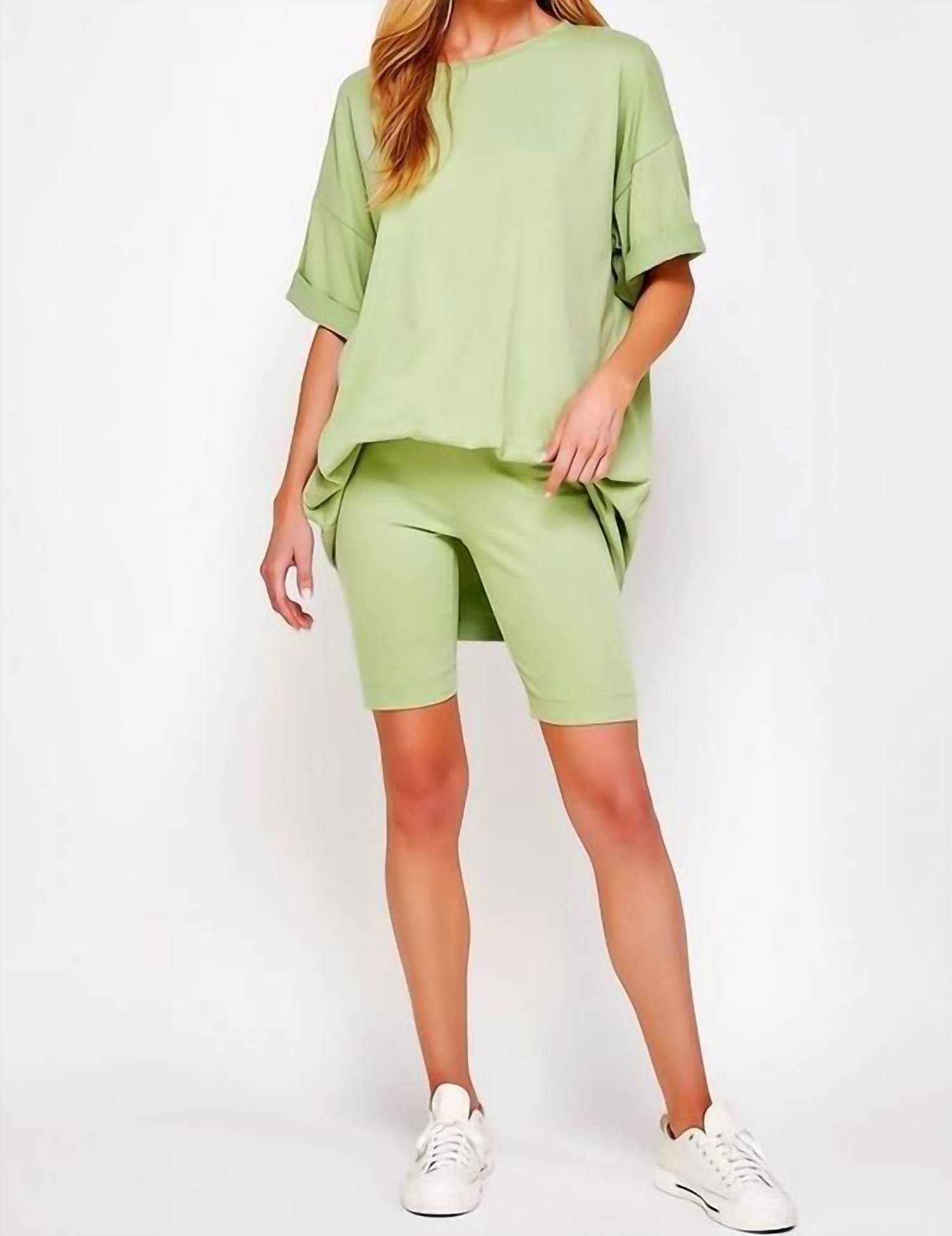 Sweet Generis - Oversized Tee And Biker Set