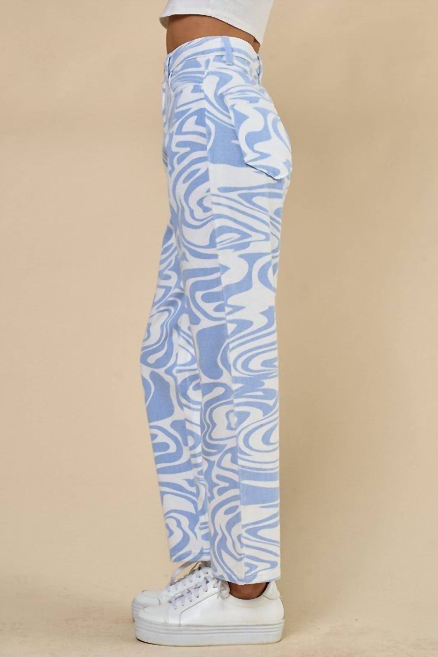Disco Avenue Nothing But Skies Pants in light blue - women's pants - detail view