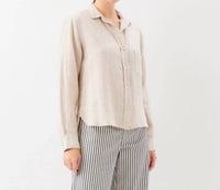 Karen Kane - Long Sleeve Linen Button Up Shirt