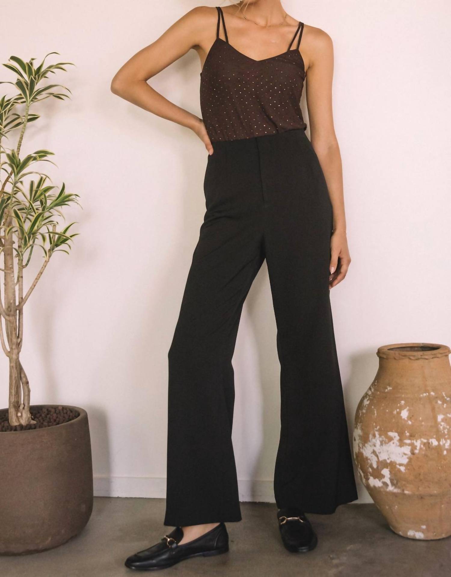 SKIES ARE BLUE High Waist Trousers in black - women's pants