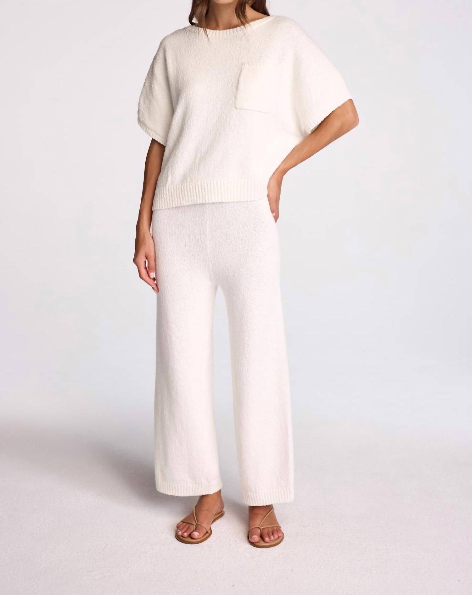 sundays Elaine Boucle Pull-on Pants in cream - women's pants - detail view