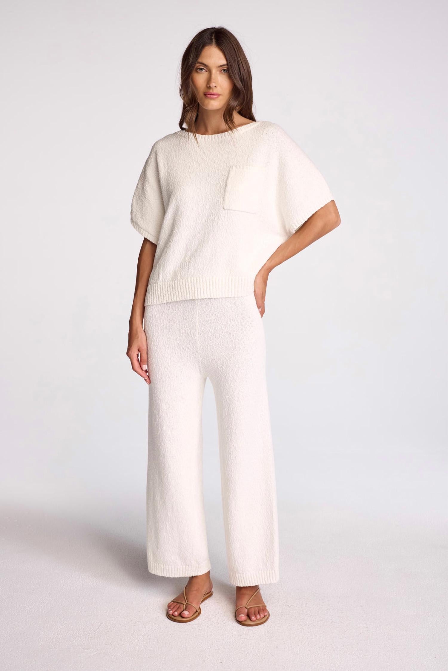 sundays Elaine Boucle Pull-on Pants in cream - women's pants - alternate view