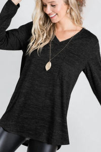 Heimish Usa - Long Sleeve V Neck Top -plus