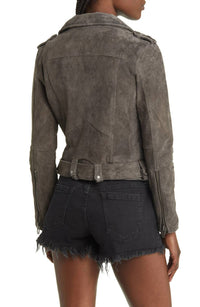 BLANKNYC Suede Moto Jacket in dark grey - women's jacket - view 4