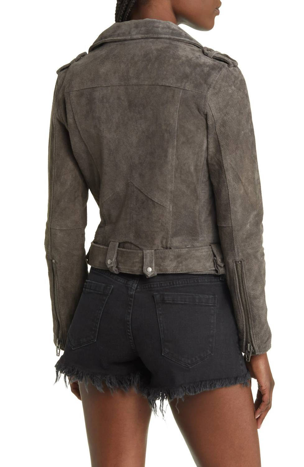 BLANKNYC Suede Moto Jacket in dark grey - women's jacket - view 4