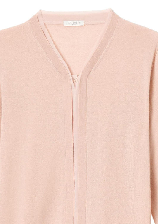 Lafayette 148 - Women's Fine Gauge Cashmere & Silk Chiffon Trim Cardigan