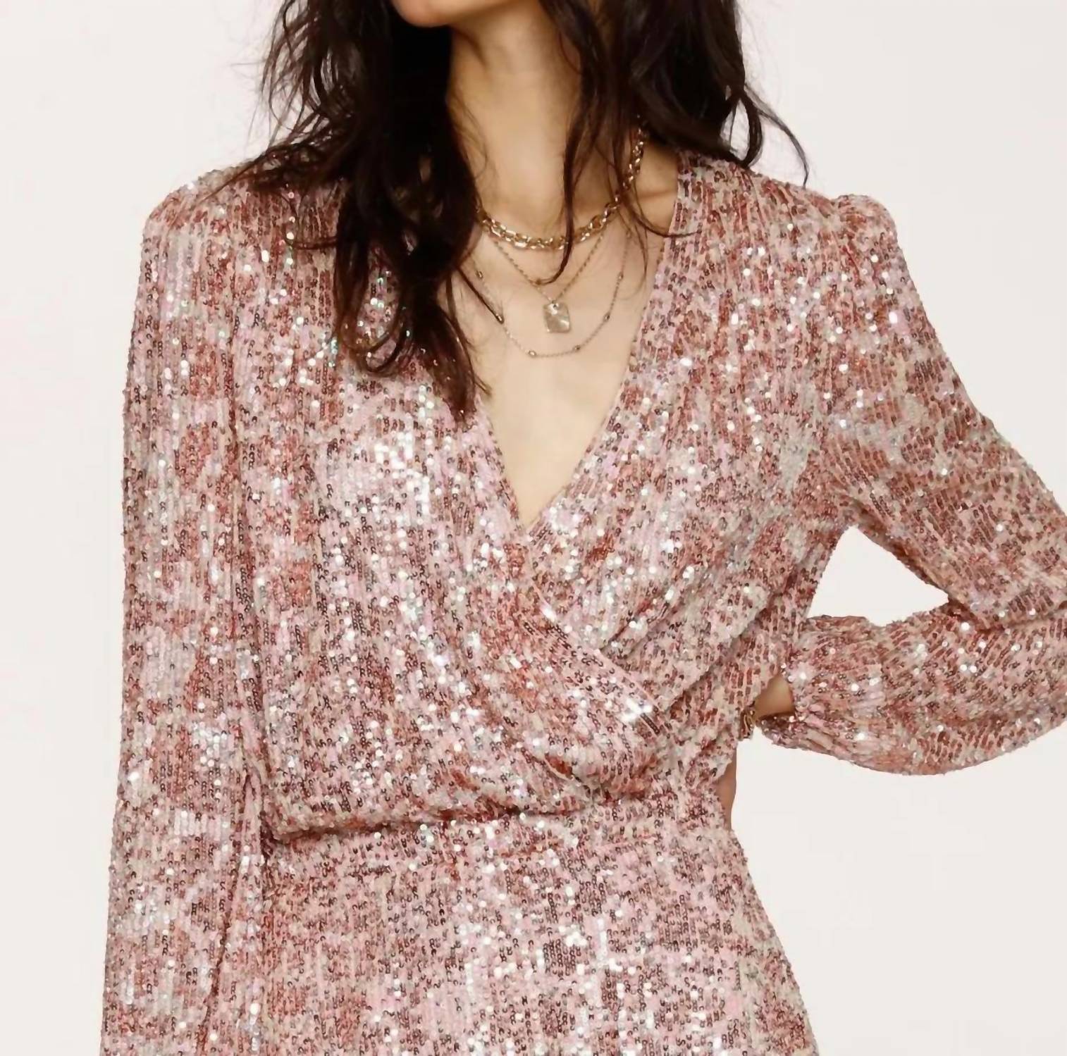 Heartloom - Surplice Sequin Dress