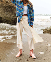 Davi & Dani - Multi Plaid Fringe Hem Shirt Jacket Shacket