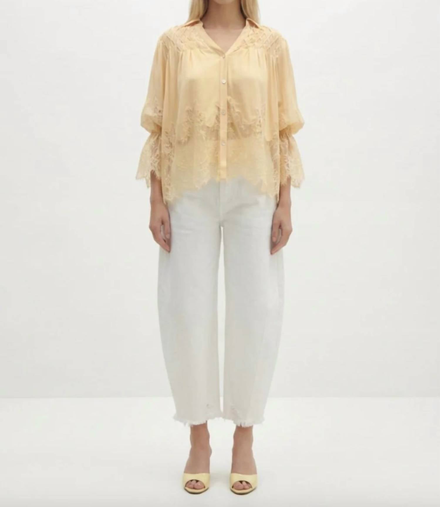 Berenice - Cristy V-neck Shirt With Lace Detail
