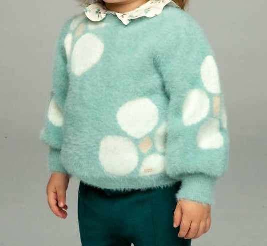 Mayoral - Girls' Balloon Sleeve Fuzzy Flower Sweater