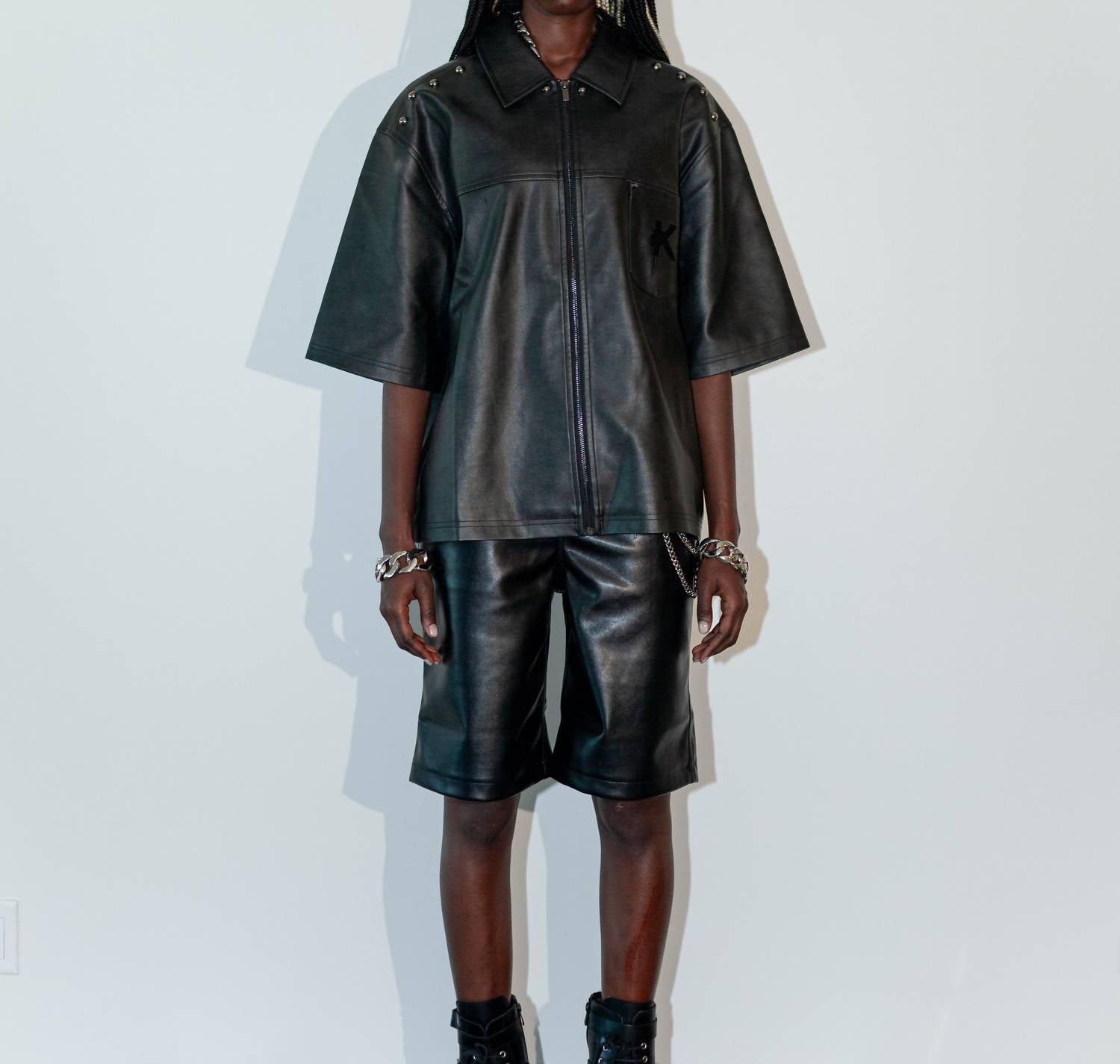 knotWTR Leather Shorts in black - women's shorts - view 5