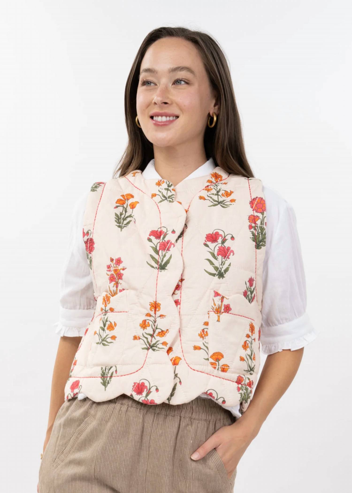 Ivy Jane - Mikayla Chic Quilted Floral Vest