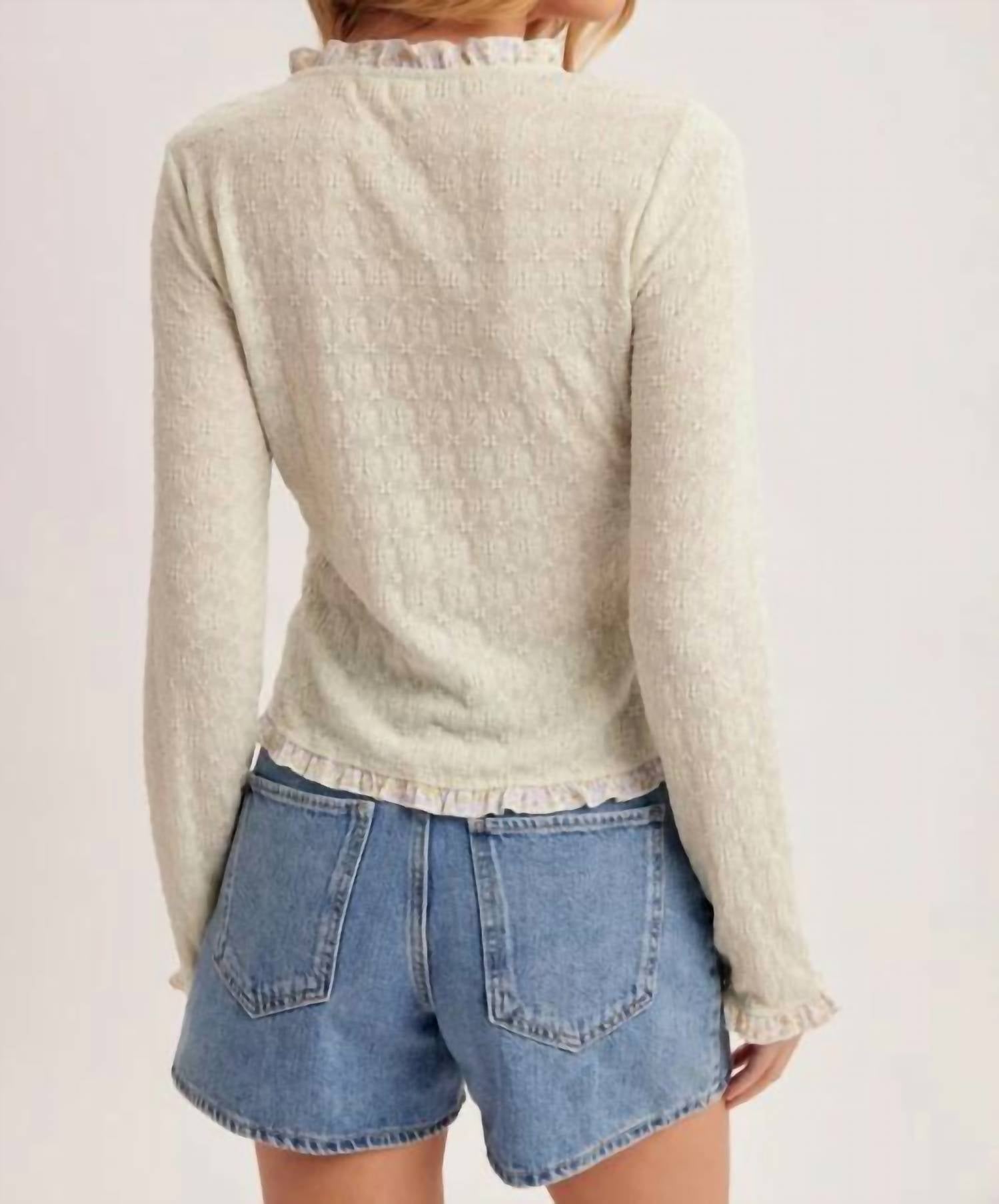 Hem & Thread - Flora Textured Long Sleeve Top