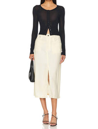 We Wore What - Front Slit Midi Skirt