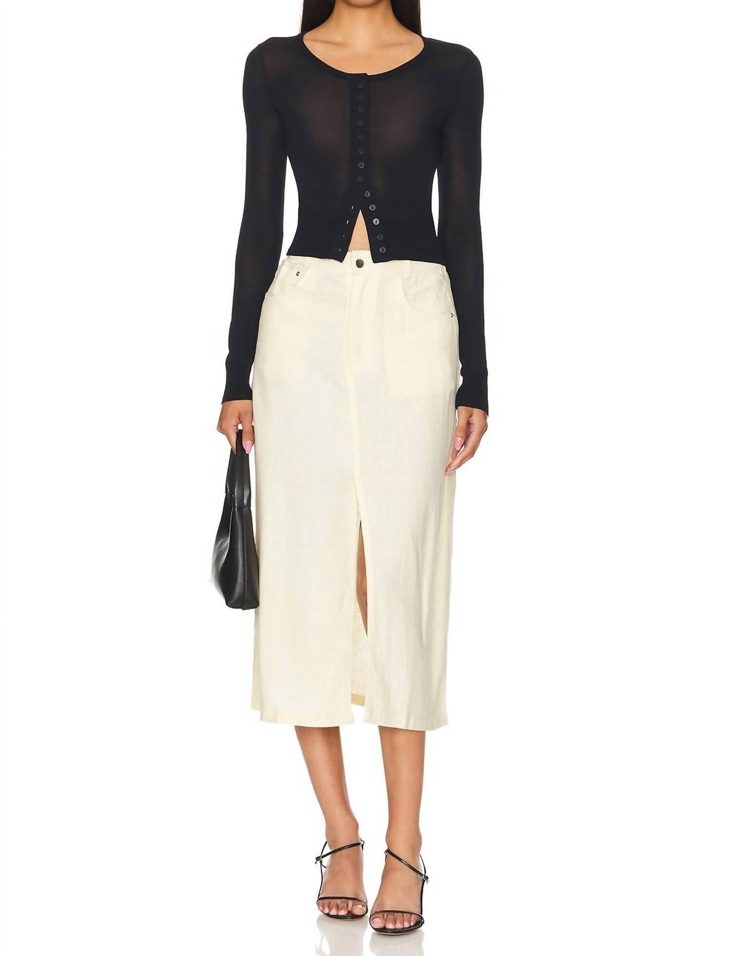 We Wore What - Front Slit Midi Skirt