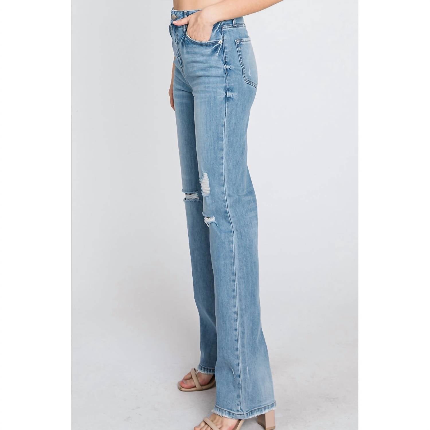 Letter To Juliet - Whitney Loose Straight Distressed Jeans
