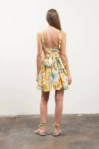 Moon River - Fruit Tile Print Corset Detail Mini Dress