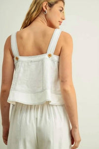 Miou Muse - Stitch Detail Sleeveless Top