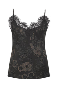 Gold Hawk - Women's Lace Trim Silk Camisole