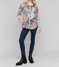 Charlie B - Printed Button-front Blouse