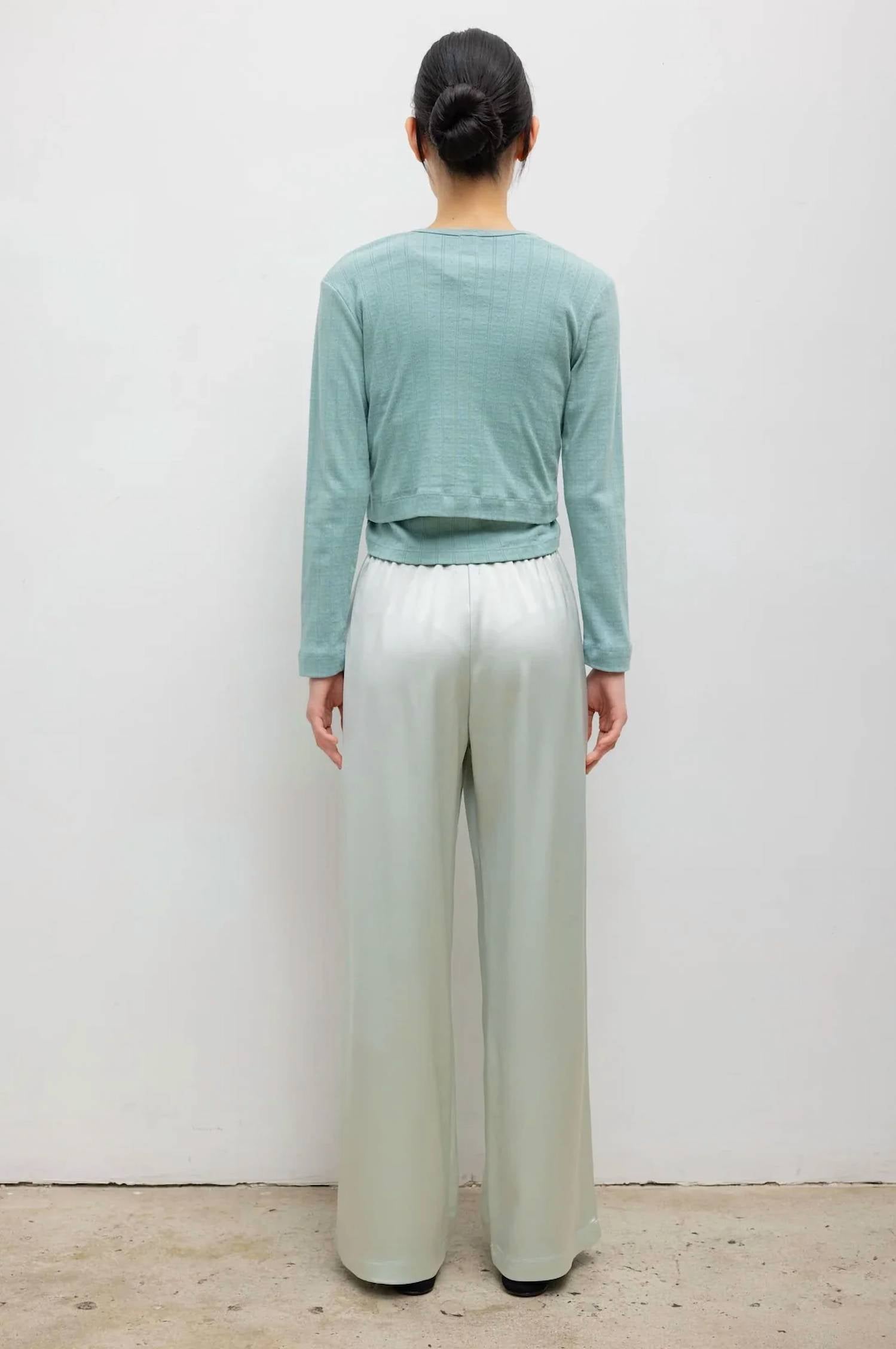 Leset - Pointelle Crop Cardigan