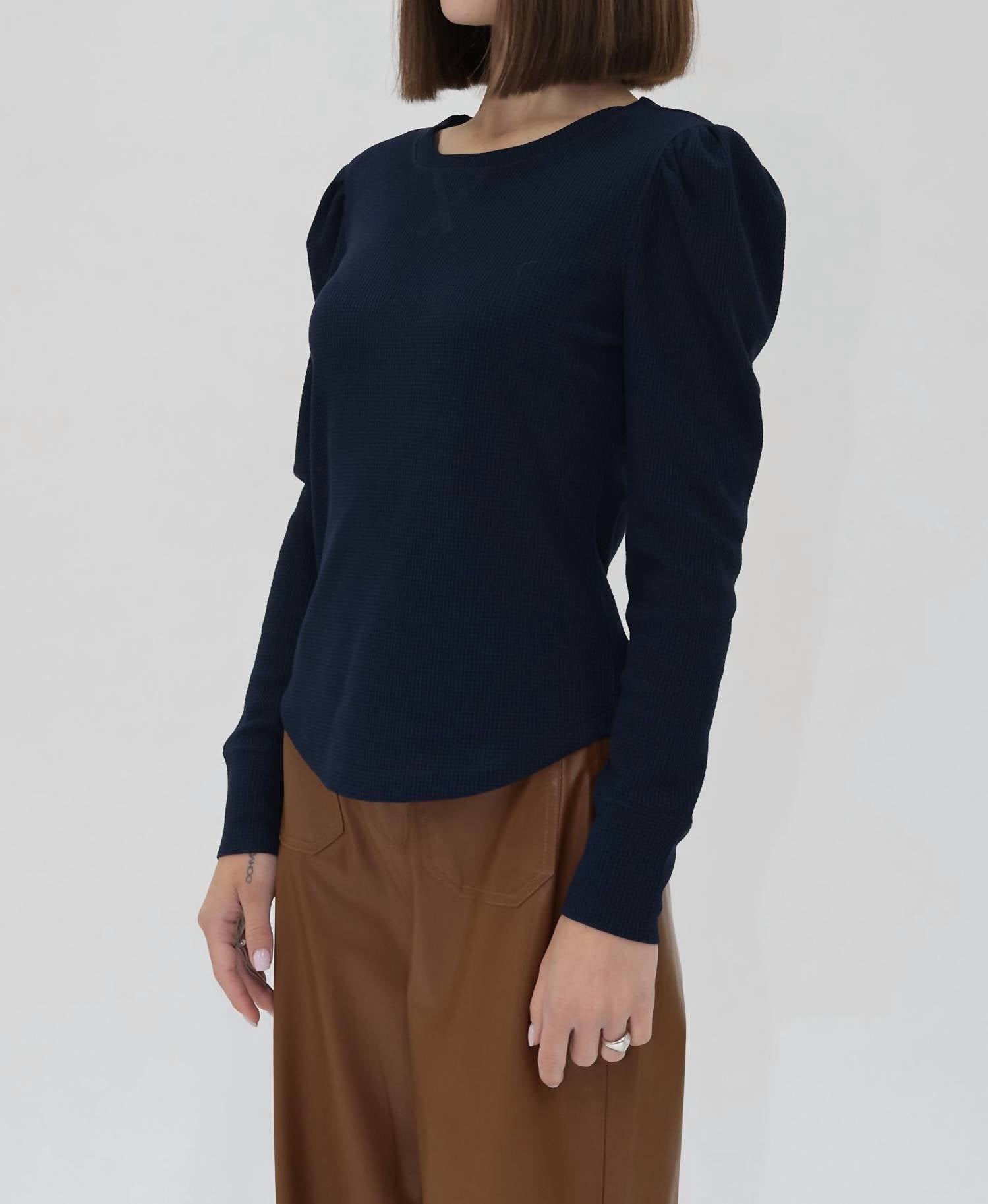 Another Love - Long Sleeve Waffle Knit Top