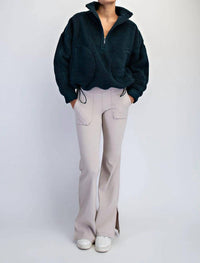 Rae Mode - Sherpa Mock Neck Quarter Zip Jacket