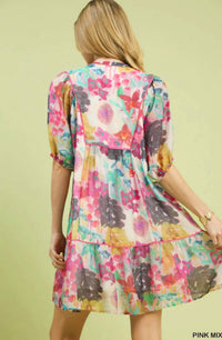 Umgee - Wildflower Whimsy Floral Babydoll Dress