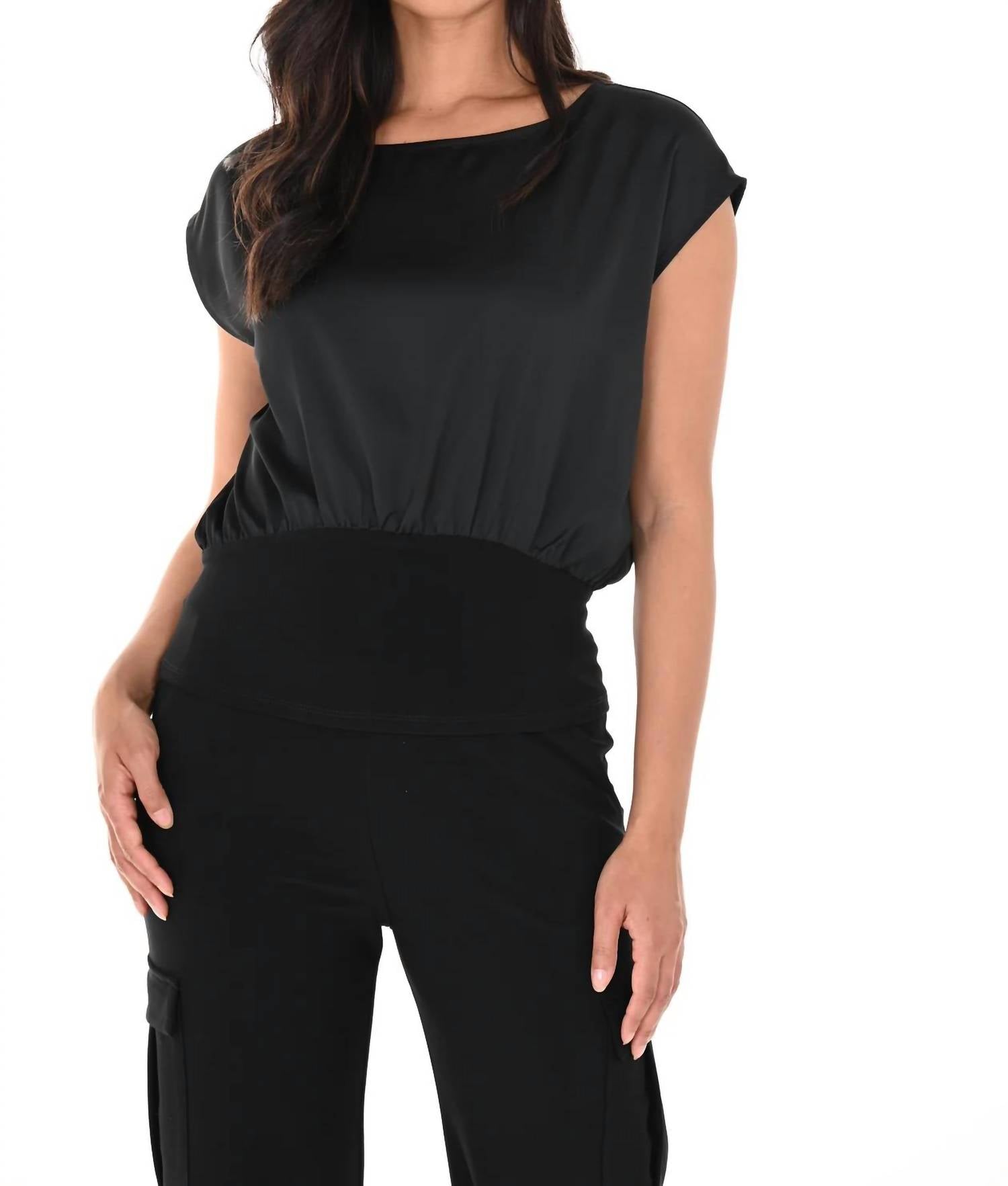 Frank Lyman - Frank Lyman Black Fitted Waist Top Style 246388