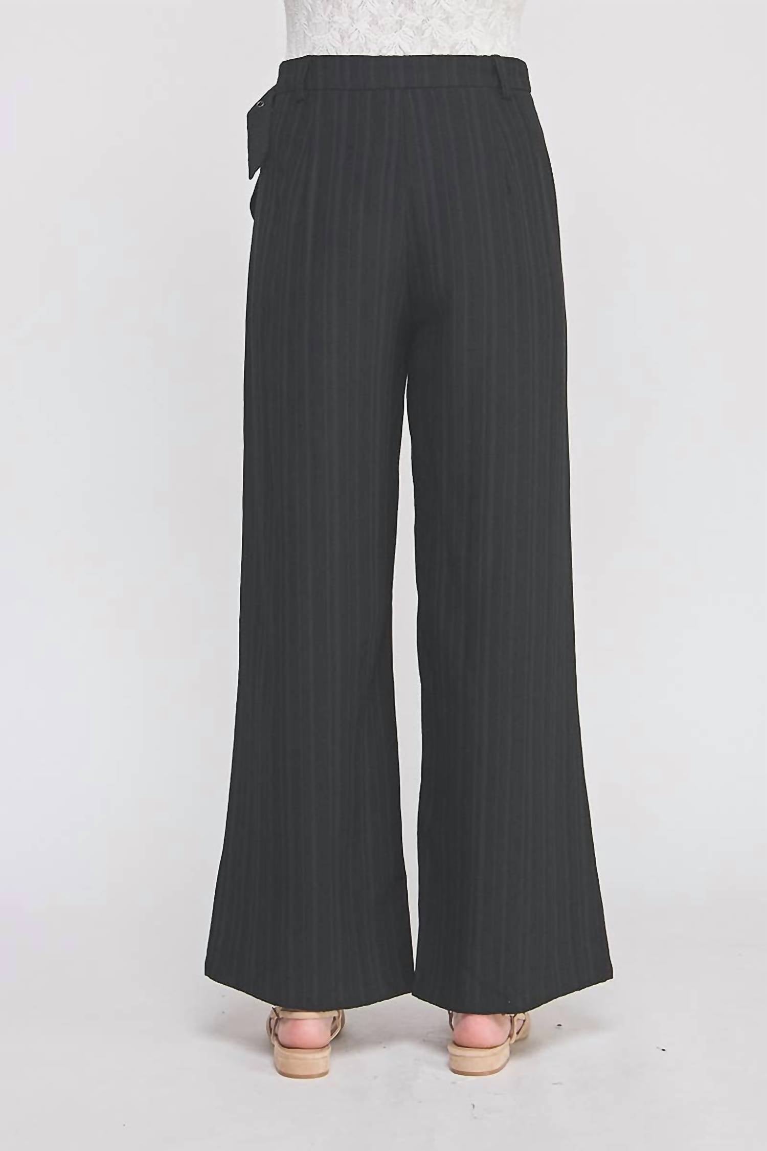 ALLIE ROSE Laura Wide Leg Pants in black - women's pants - detail view