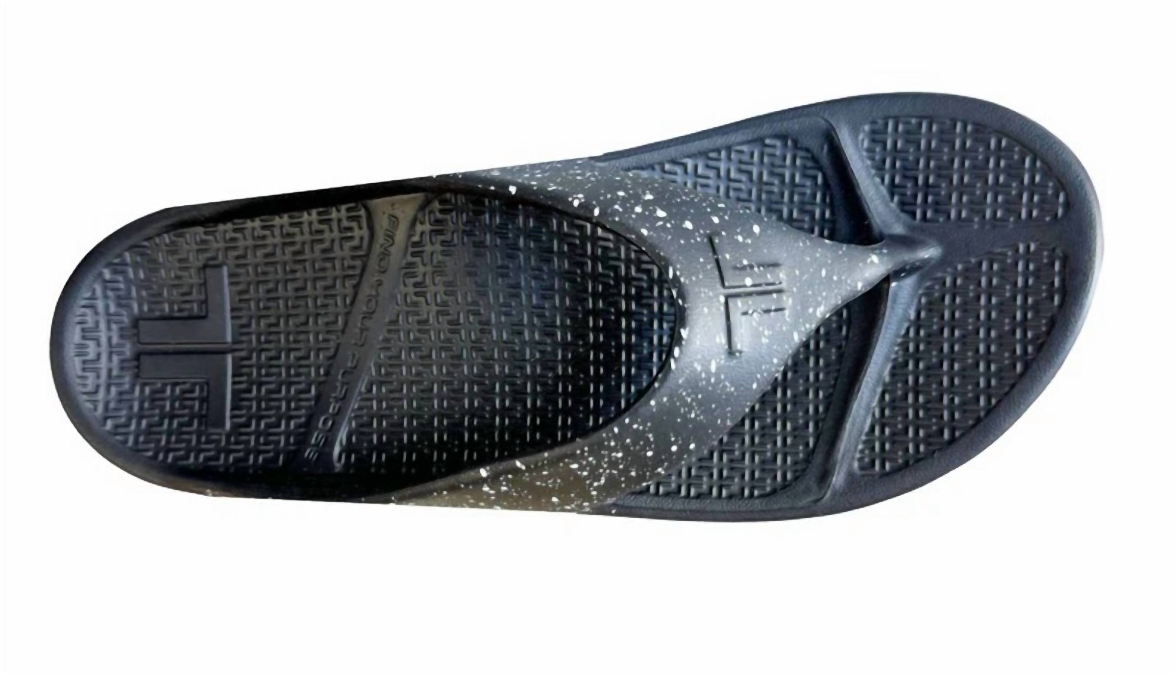 Telic Unisex Energy Flip Flop in midnight black white splash - item - detail view