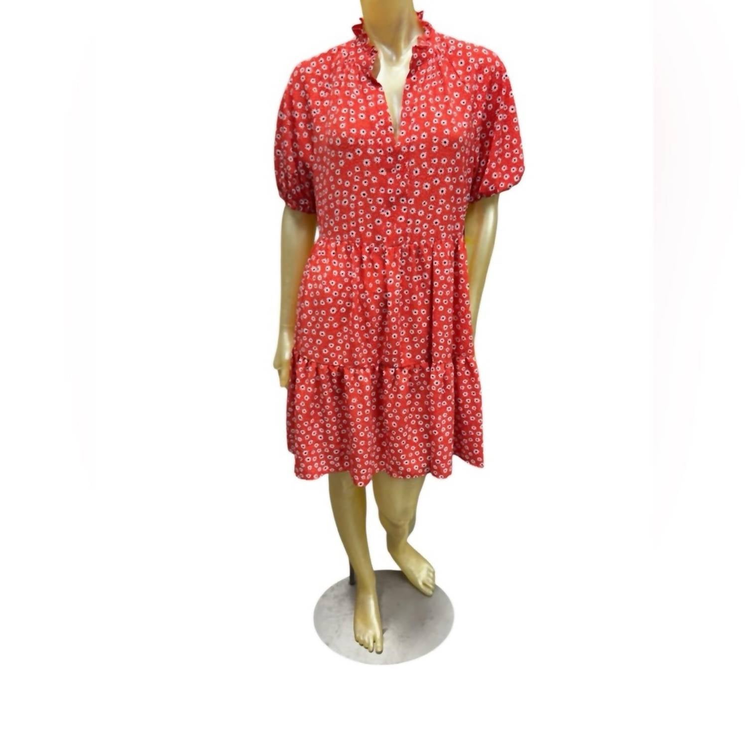 CeCe Daisy Mini Dress in red - women's dress - alternate view