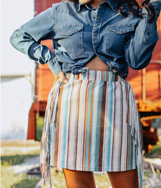 Rodeo Ready Fringe Skirt