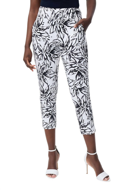 Joseph Ribkoff - Printed Cropped Microtwill Pants