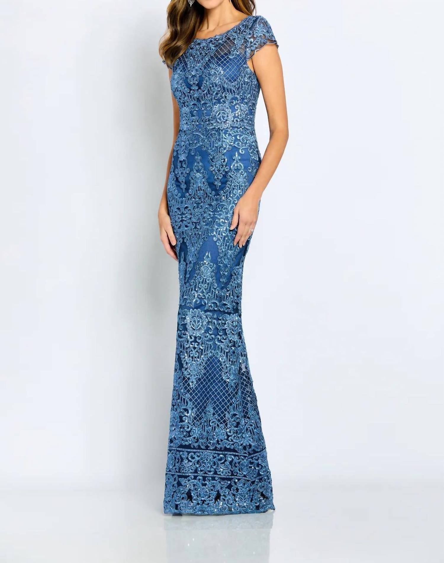 Cameron Blake Classic A-line Dress in wedge wood - women's dress