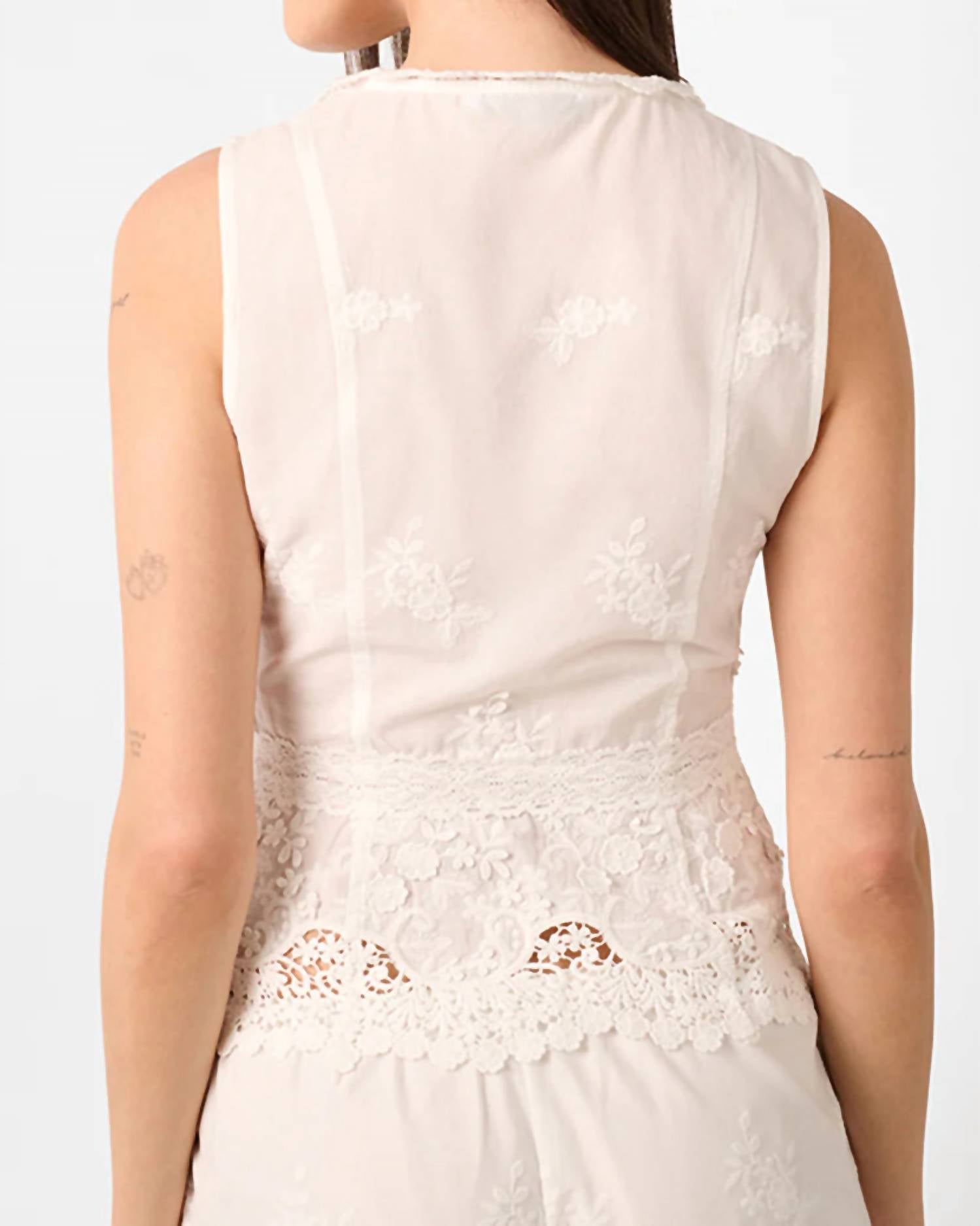 We Wore What - Lace Button Up Top