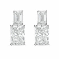 Diana M Jewels - Women's Emerald Lab-Grown Diamond Stud Earrings (15.00 Ct TCW) - Grand