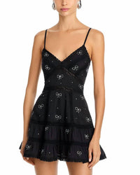 Loveshackfancy - Solbina Crystal Bow Cotton Mini Dress