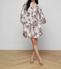 L'Agence - Butterfly Jungle Kiersten Long Sleeve Dress