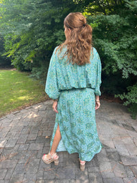 Romi The Brand Batik Butterfly Dress in green - women's dress - detail view