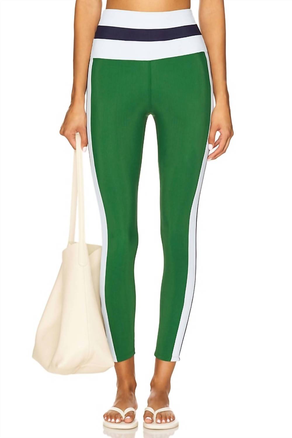 Beach Riot Mariella Full Length Leggings in ivy colorblock - women's pants - detail view