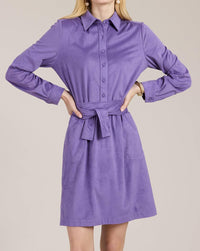 Tyler Boe - Ziva Faux Suede Shirt Dress
